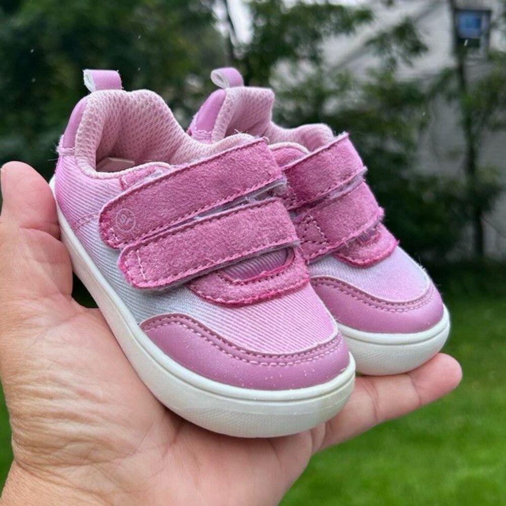 Stride Rite 360 Hayden Baby Girls Pink Sneakers Size 3M Wide Feet Hook & Loop
